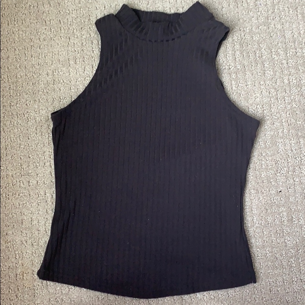 Charcoal Gray Ribbed Tank